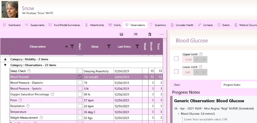 GSO Care Aged Care Software Progress Notes Alert